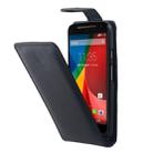 Vertical Flip Magnetic Button PU Leather Case for Motorola G(2nd Gen.)(Black) - 1