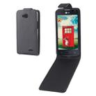 High Quality Vertical Flip Leather Case for LG L90 / D410(Black) - 1