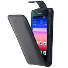 Vertical Flip Magnetic Button Leather Case for Huawei Ascend Y550(Black) - 1