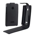 Vertical Flip Magnetic Snap Leather Case for Microsoft Lumia 435(Black) - 1