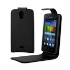 Vertical Flip Magnetic Button Leather Case for Huawei Ascend Y360(Black) - 1