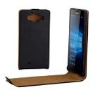 Khaki Lining Vertical Flip Magnetic Buckle PU Leather Case for Microsoft Lumia 950(Black) - 1
