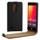 Vertical Flip Magnetic Button Leather Case for LG Magna  / H500F, G4C / H525(Black) - 1