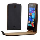 Vertical Flip Magnetic Button Leather Case for Microsoft Lumia 430(Black) - 1