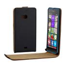 Vertical Flip Magnetic Button Leather Case for Microsoft Lumia 540(Black) - 1