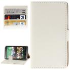 Crazy Horse Texture Flip Leather Case with Card Slots & Holder for HTC One M8(White) - 1