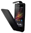 Vertical Flip Leather Case for Sony Xperia ZR / M36h(Black) - 1