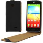 Vertical Flip Leather Magnetic Buckle Case for LG L70 / Dual D325 (Black) - 1