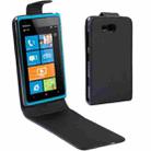 Vertical Flip Leather Case for Nokia Lumia 820 (Black) - 1