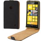 Vertical Flip Leather Case for Nokia Lumia 520 (Black) - 1