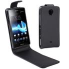 Vertical Flip Leather Case for Sony Xperia T / LT30i (Black) - 1