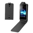 Vertical Flip Soft Leather Case for Sony LT25i(Black) - 1