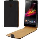 Vertical Flip Soft Leather Case for Sony Xperia ZL / L35H (Black) - 1