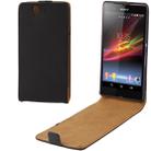 Vertical Flip Leather Case for Sony Xperia Z / L36h / Yuga C6603   (Black) - 1