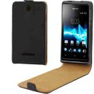 Vertical Flip Leather Case for Sony Xperia E Dual / C1605 (Black) - 1