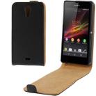 Vertical Flip Leather Case for Sony Xperia ZR / M36H / C5502(Black) - 1