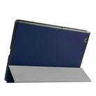 Cross Texture Horizontal Flip Leather Case with 3-folding Holder for Sony Xperia Z4 Tablet(Dark Blue) - 1