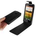 Pure Color Vertical Flip Leather Case for HTC X920e / Butterfly (Black) - 1