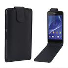 Vertical Flip Magnetic Snap Leather Case for Sony Xperia Z2 / L50w(Black) - 1