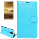For Huawei  Mate 8 Crazy Horse Texture Horizontal Flip Leather Case with Card Slots & Holder & Wallet & Photo Frame & Lanyard(Blue) - 1