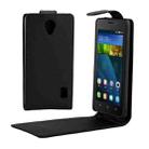 Vertical Flip Magnetic Button Leather Case for Huawei Ascend Y635(Black) - 1