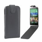 For HTC One M8 Vertical Flip Magnetic Snap Leather Case(Black) - 1