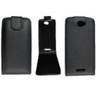 For HTC One S / Z520e Vertical Flip Magnetic Snap Leather Case(Black) - 1
