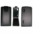 Vertical Flip Magnetic Snap Leather Case for LG Optimus L5 / E610(Black) - 1