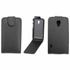 For LG Optimus L7 II / P710 Vertical Flip Magnetic Snap Leather Case(Black) - 1