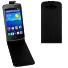 Vertical Flip Magnetic Snap Leather Case for Huawei Ascend Y520(Black) - 1