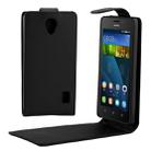 Nappa Texture Vertical Flip Magnetic Snap Leather Case for Huawei Y635(Black) - 1