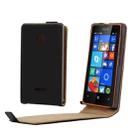 Vertical Flip Magnetic Button Leather Case for Microsoft Lumia 435(Black) - 1