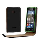 Vertical Flip Magnetic Button Leather Case for Microsoft Lumia 532(Black) - 1