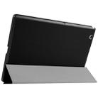 Karst Texture Horizontal Flip Solid Color Leather Case with Three-Folding Holder for Sony Xperia Z4(Black) - 1