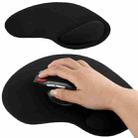 Ultra Slim Rubber Bottom & Cloth Sponge Wrist Supporter Mouse Pad(Black) - 1