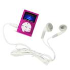 TF / Micro SD Card Slot MP3 Player with LCD Screen, Metal Clip(Magenta) - 2
