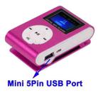 TF / Micro SD Card Slot MP3 Player with LCD Screen, Metal Clip(Magenta) - 6