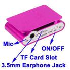 TF / Micro SD Card Slot MP3 Player with LCD Screen, Metal Clip(Magenta) - 7