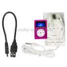 TF / Micro SD Card Slot MP3 Player with LCD Screen, Metal Clip(Magenta) - 9