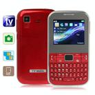 C3222 Mobile Phone, Network: 2G, Analog TV (PAL/NTSC), QWERTY Keyboard, Bluetooth FM, Dual SIM, Dual Band(Red) - 1