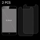 2 PCS 5.3 inch Mobile Phones 0.26mm 9H Surface Hardness 2.5D Explosion-proof Tempered Glass Screen Film - 1