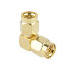 Gold Plated SMA Male to SMA Male Adapter with 90 Degree Angle - 1