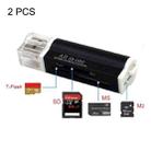 2 PCS Multi All in 1 USB 2.0 Micro SD SDHC TF M2 MMC MS PRO DUO Memory Card Reader - 1