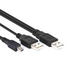 2 in 1 USB 2.0 Male to Mini 5pin Male + USB Male Cable, Length: 80 cm(Black) - 1
