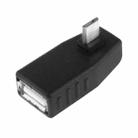 Micro USB Male to USB 2.0 AF Adapter with 90 Degree Angle, Support OTG Function(Black) - 1