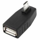 Micro USB Male to USB 2.0 AF Adapter with 90 Degree Angle, Support OTG Function(Black) - 1