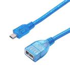 Mini 5-pin USB to USB 2.0 AF OTG Adapter Cable, Length: 22cm (Blue) - 1