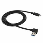 1m USB-C / Type-C 3.1 Male to USB 3.0 90 Degree Left Turn Adapter Cable(Black) - 1