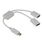 21cm 2 in 1 USB-C / Type-C 3.1 to USB 2.0 Data Cable, For Galaxy S8 & S8 + / LG G6 / Huawei P10 & P10 Plus / Xiaomi Mi 6 & Max 2 and other Smartphones(White) - 1