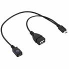 USB 2.0 Micro-B Male to USB 2.0 Micro-B Female Male & USB 2.0 Female Y Splitter OTG Cable, Length: 19 / 30cm(Black) - 1